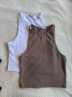 ZARA high neck crop top